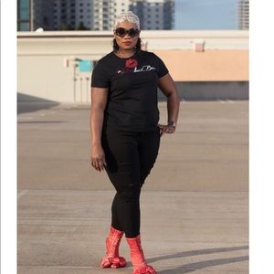 Red Bandana Pnk Elephant ankle boots